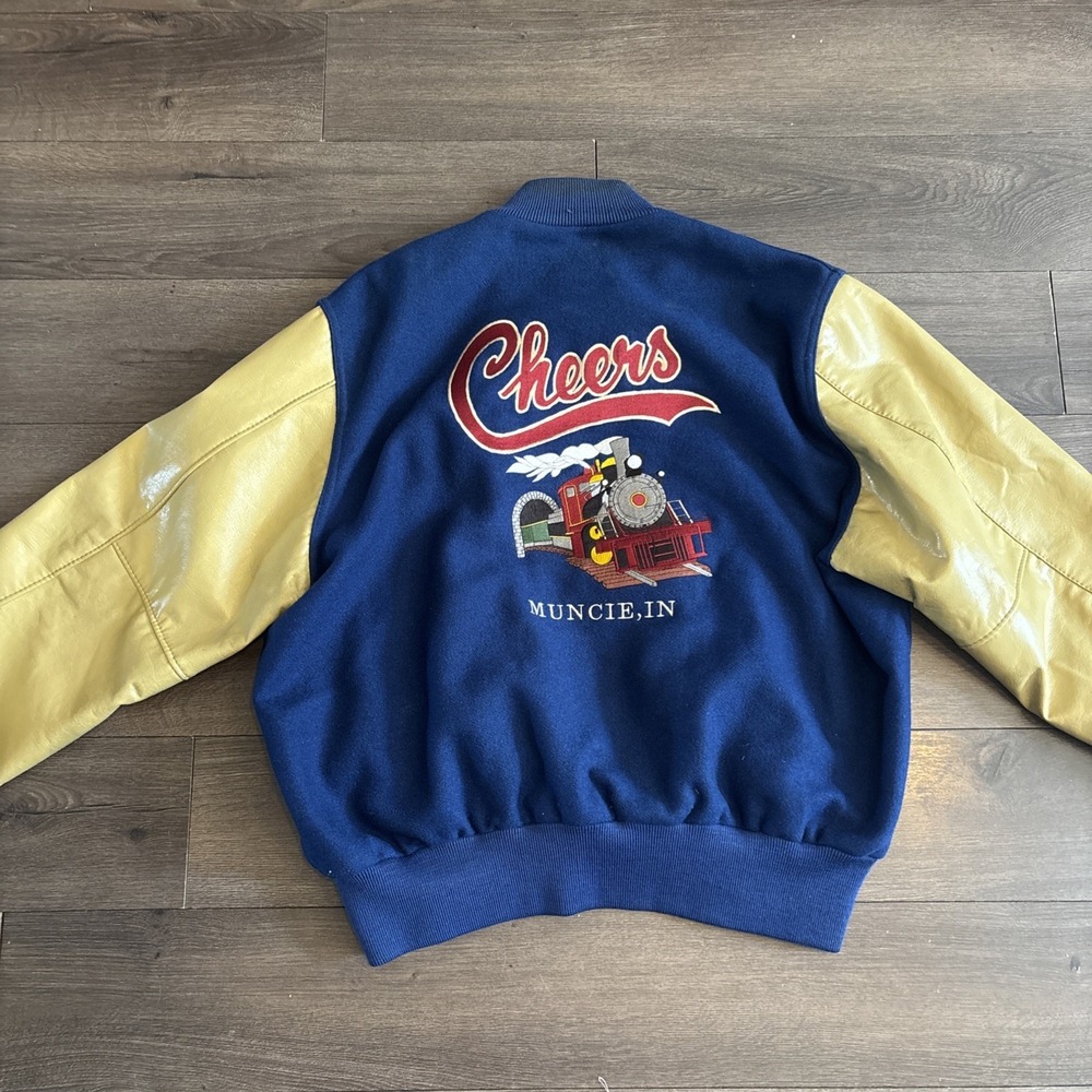 Vintage Holloway Varsity Jacket Men's XXL‎ Cheers Train Indiana Button Made USA